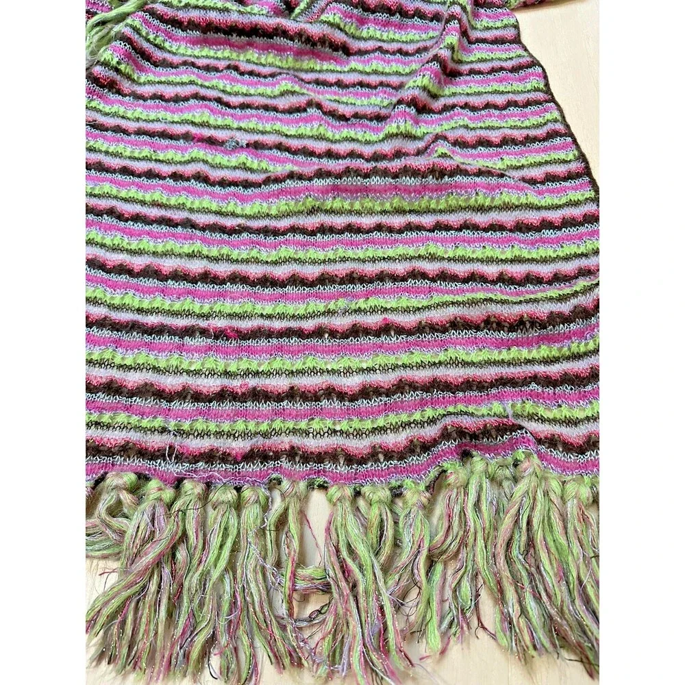 Christian Lacroix Bazar Knit Scarf Oversize Striped Punk Grunge Maximal Y2K